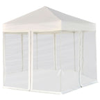 Hexagonal Pop-Up Zelt mit 6 Seitenwänden Cremeweiß 3,6x3,1 m