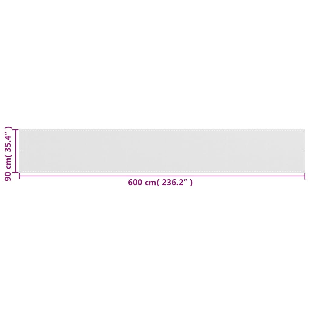 Balkonsichtschutz HDPE 90x600 cm weiß
