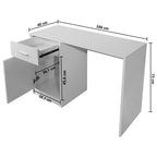 Schreibtisch mit Schublade und Schrank Weiß 100x40x73 cm