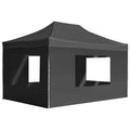 Profi-Partyzelt Faltbar mit Wänden Aluminium 4,5×3m Anthrazit