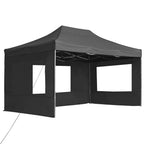 Profi-Partyzelt Faltbar mit Wänden Aluminium 4,5×3m Anthrazit