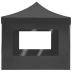 Profi-Partyzelt Faltbar mit Wänden Aluminium 4,5×3m Anthrazit