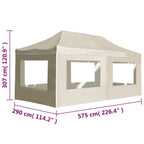 Profi-Partyzelt Faltbar mit Wänden Aluminium 6×3m Creme