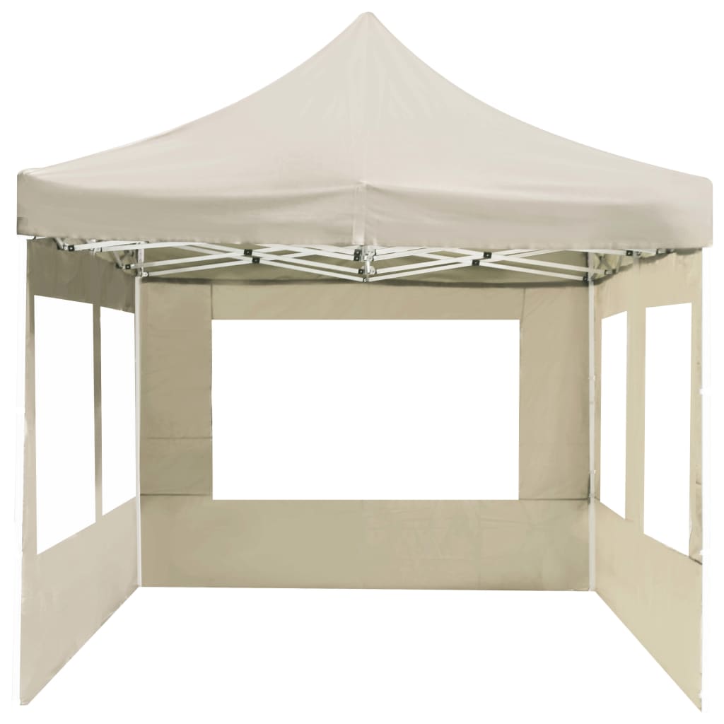 Profi-Partyzelt Faltbar mit Wänden Aluminium 6×3m Creme