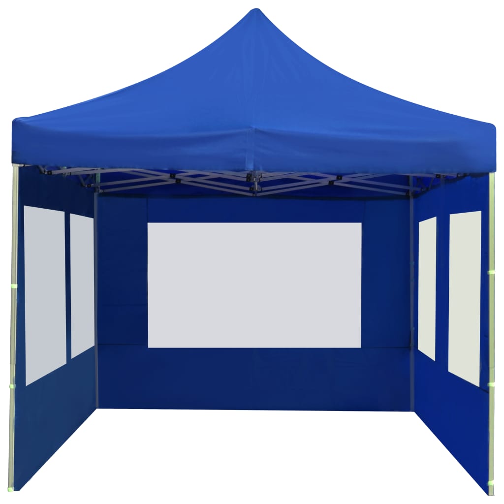 Profi-Partyzelt Faltbar mit Wänden Aluminium 6×3m Blau