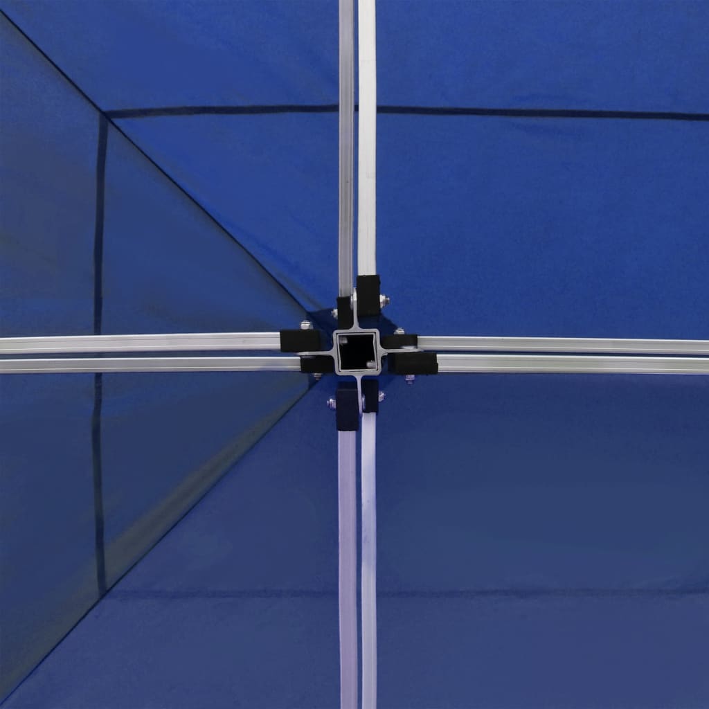 Profi-Partyzelt Faltbar mit Wänden Aluminium 6×3m Blau
