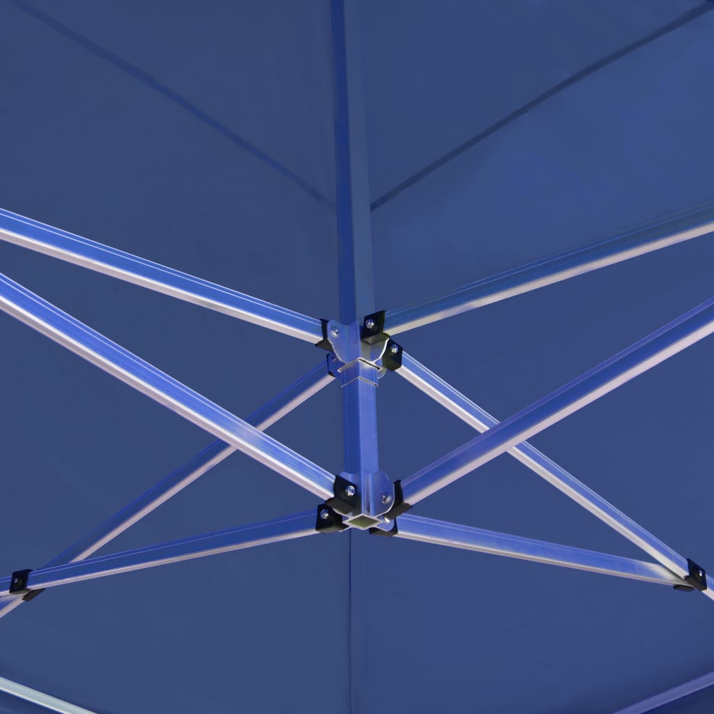 Profi-Partyzelt Faltbar mit Wänden Aluminium 6×3m Blau