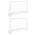 Fußballtore 2 Stk. mit Netzen 182×61×122 cm Stahl Weiß