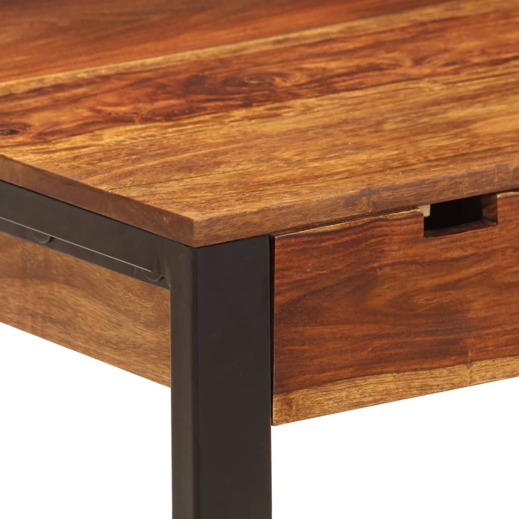 Schreibtisch 110 x 55 x 78 cm Massivholz Akazie und Stahl