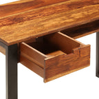 Schreibtisch 110 x 55 x 78 cm Massivholz Akazie und Stahl