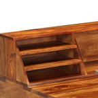 Schreibtisch 110 x 50 x 94 cm Massivholz Akazie und Stahl