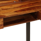 Schreibtisch 110 x 50 x 94 cm Massivholz Akazie und Stahl