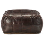 Pouf Dunkelbraun 60 x 60 x 30 cm Echtes Ziegenleder