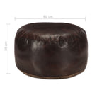 Pouf Dunkelbraun 60 x 30 cm Echtes Ziegenleder