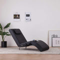 Massage-Chaiselongue mit Kissen Schwarz Kunstleder