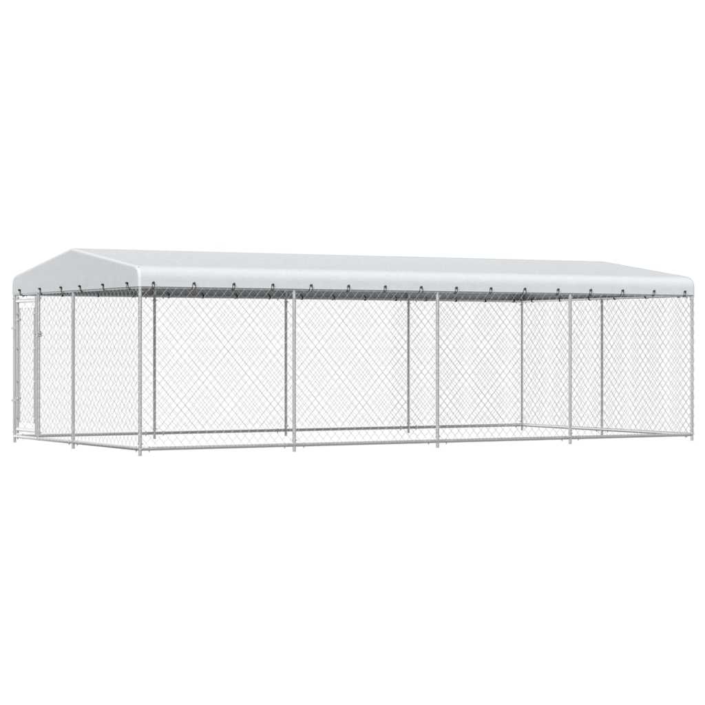 Outdoor-Hundezwinger mit Überdachung 7,6x3,8x2,3 m