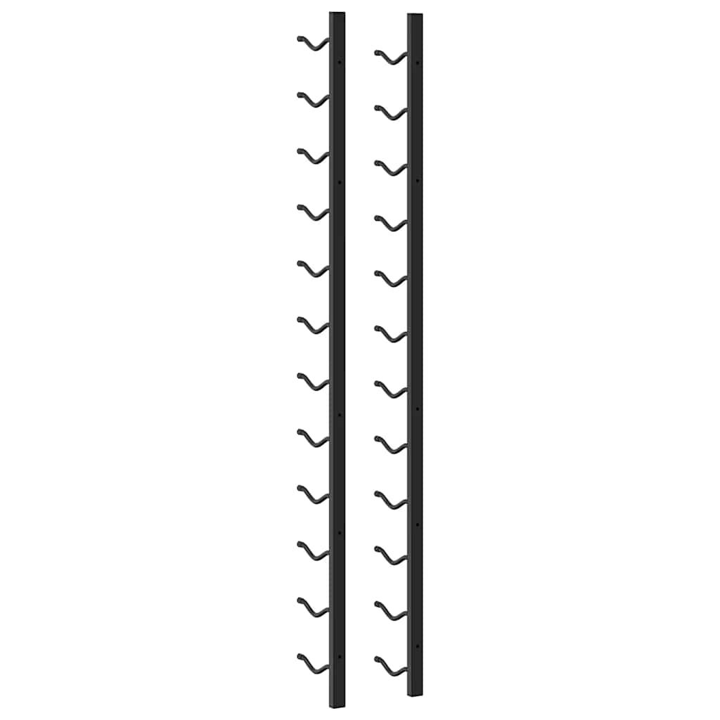 Wand-Weinregal für 12 Flaschen Schwarz Eisen