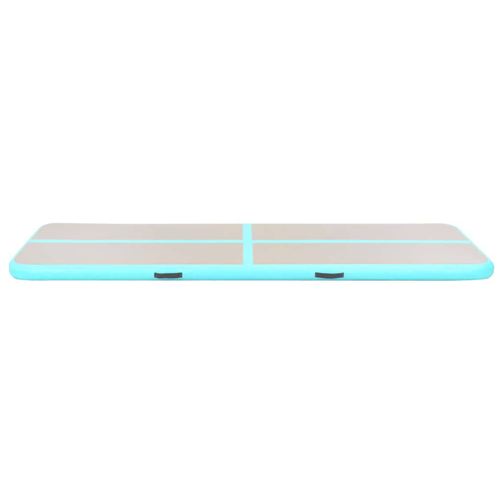 Aufblasbare Gymnastikmatte mit Pumpe 400x100x10 cm PVC Grün
