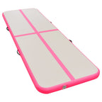 Aufblasbare Gymnastikmatte mit Pumpe 500x100x10 cm PVC Rosa