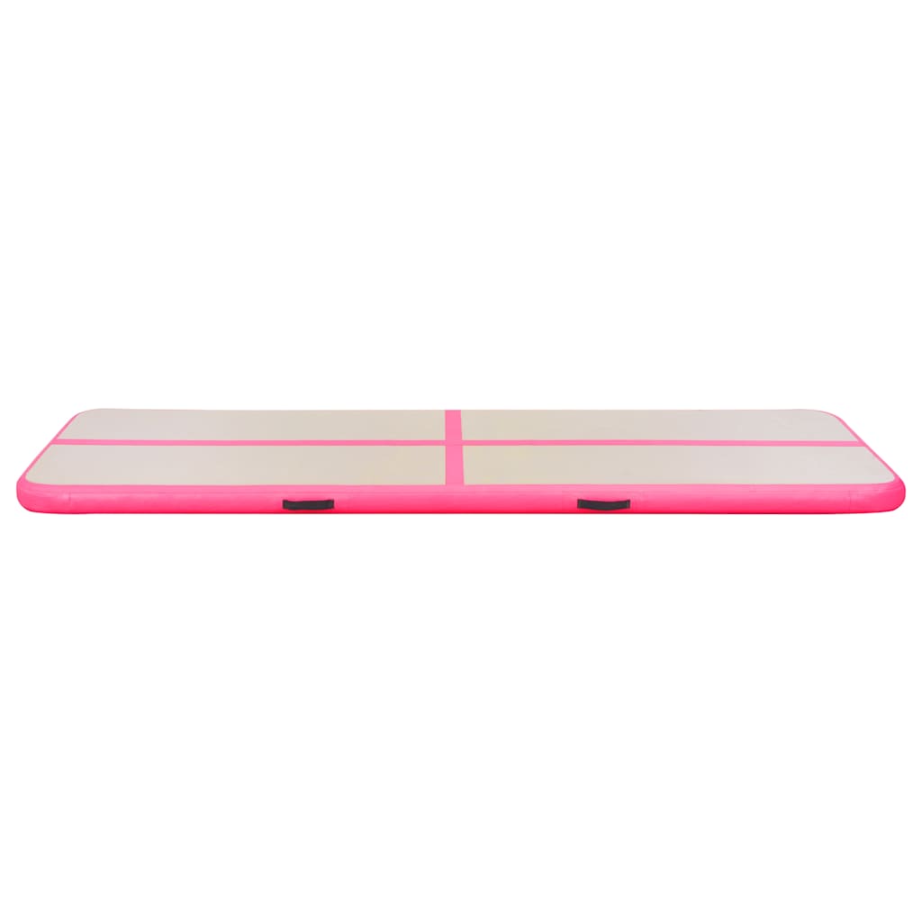 Aufblasbare Gymnastikmatte mit Pumpe 500x100x10 cm PVC Rosa