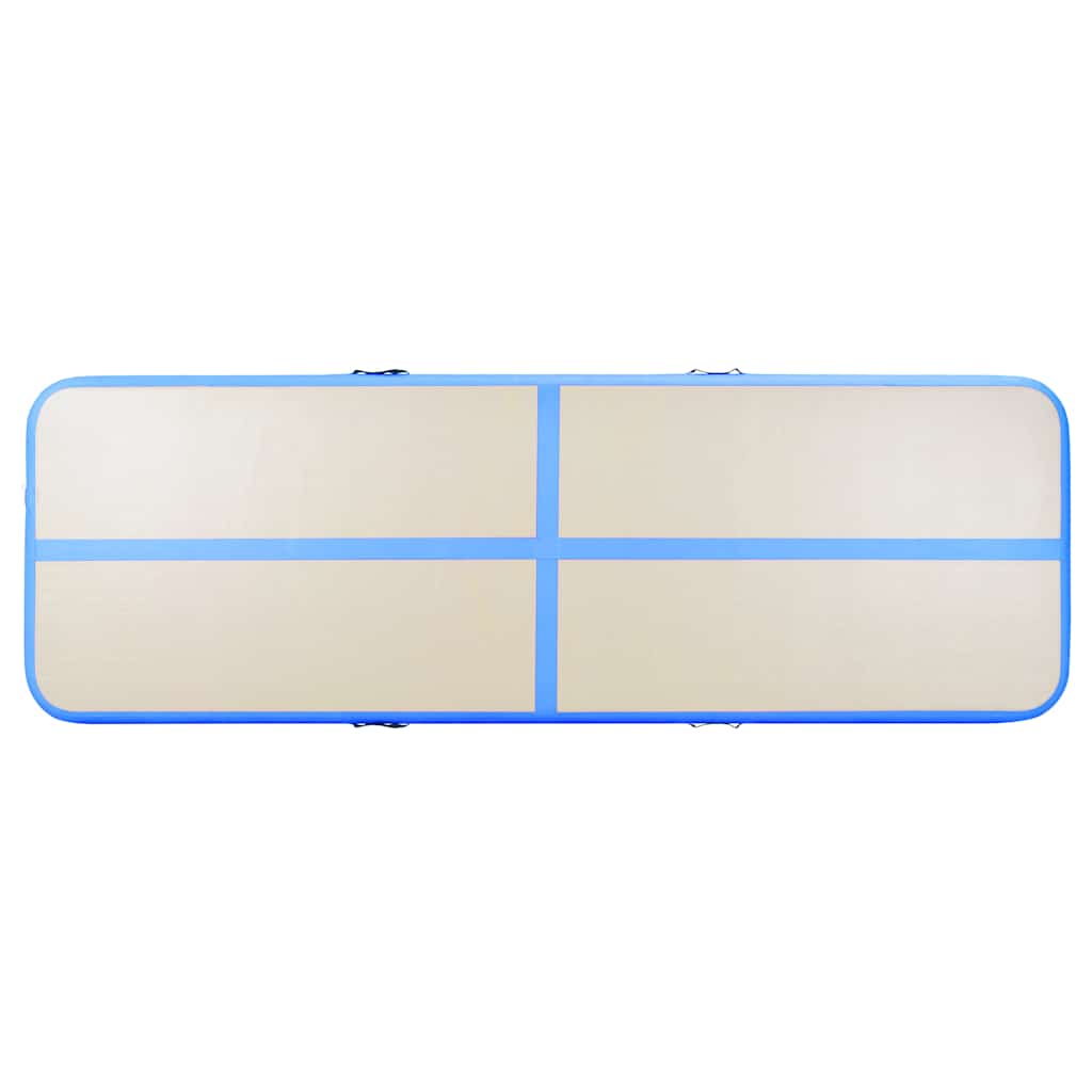 Aufblasbare Gymnastikmatte mit Pumpe 500x100x10 cm PVC Blau