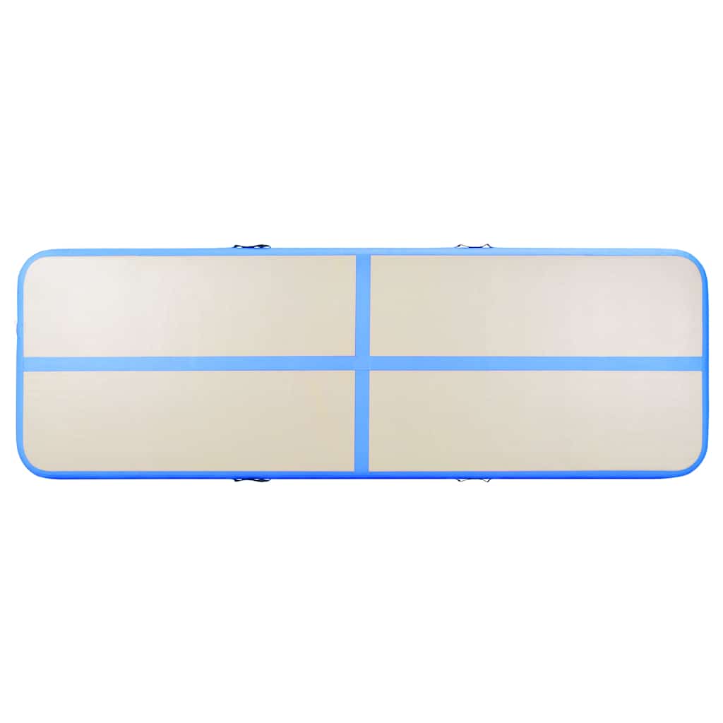Aufblasbare Gymnastikmatte mit Pumpe 600x100x10 cm PVC Blau