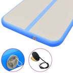 Aufblasbare Gymnastikmatte mit Pumpe 600x100x10 cm PVC Blau