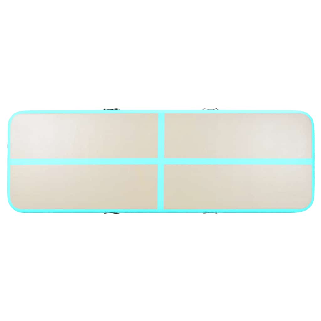 Aufblasbare Gymnastikmatte mit Pumpe 700x100x10 cm PVC Grün