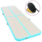 Aufblasbare Gymnastikmatte mit Pumpe 800x100x10 cm PVC Grün