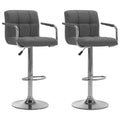 Barhocker 2 Stk. Hellgrau Stoff