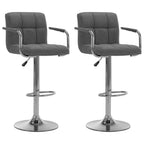 Barhocker 2 Stk. Hellgrau Stoff