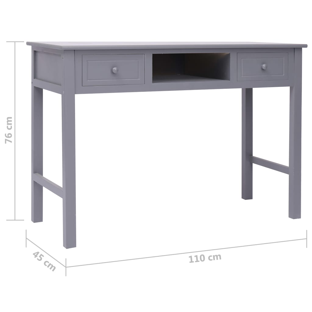 Schreibtisch Grau 110×45×76 cm Holz