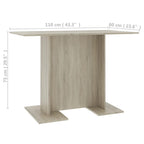 Esstisch Sonoma-Eiche 110x60x75 cm Holzwerkstoff