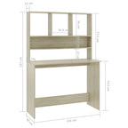 Schreibtisch mit Regalen Sonoma-Eiche 110x45x157 cm