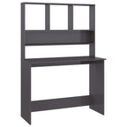 Schreibtisch mit Regalen Hochglanz-Grau 110x45x157 cm