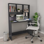 Schreibtisch mit Regalen Hochglanz-Grau 110x45x157 cm
