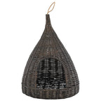 Katzenhaus mit Kissen Grau 40x60 cm Naturweide Tipi