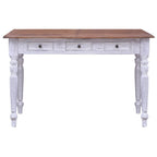 Schreibtisch mit Schubladen Weiß 117x57x75 cm Altholz Massiv