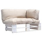 Garten-Palettensofa mit Sandfarbigen Kissen Kiefernholz