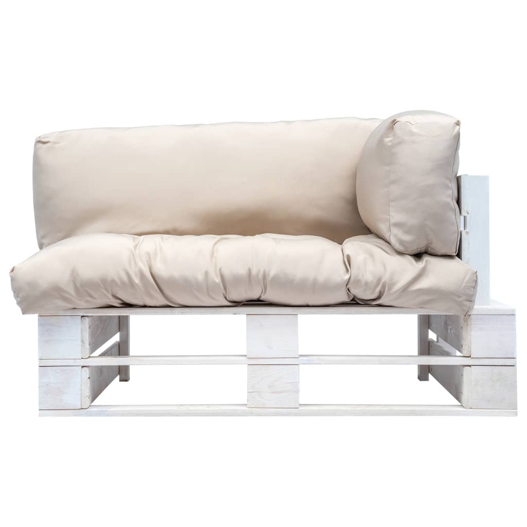 Garten-Palettensofa mit Sandfarbigen Kissen Kiefernholz