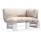 Garten-Palettensofa mit Sandfarbigen Kissen Kiefernholz