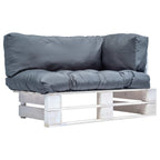 Garten-Palettensofa mit Grauen Kissen Kiefernholz