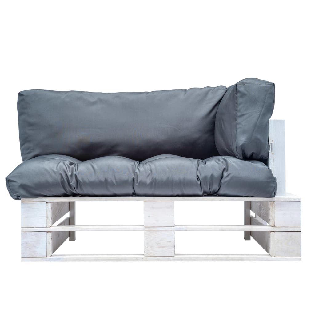 Garten-Palettensofa mit Grauen Kissen Kiefernholz