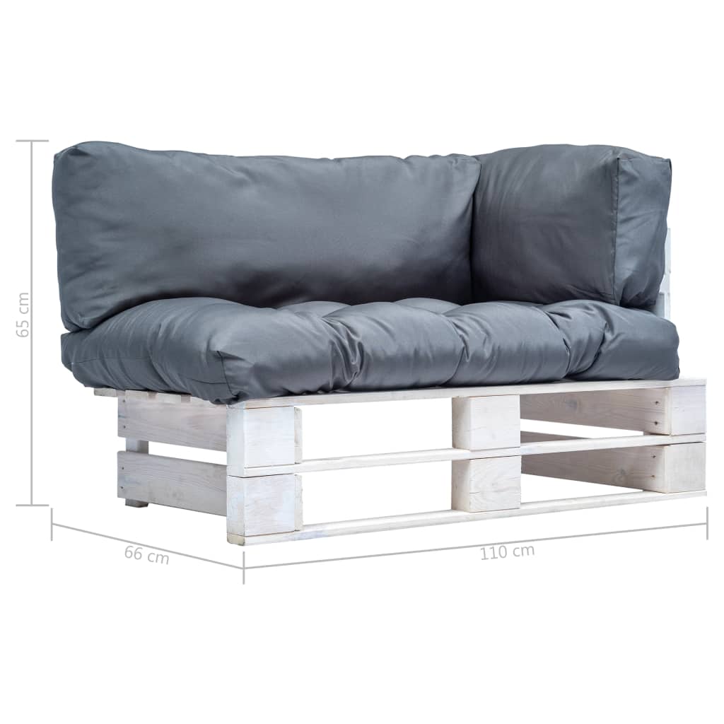 Garten-Palettensofa mit Grauen Kissen Kiefernholz
