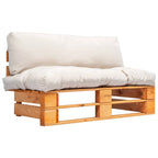 Outdoor-Sofa Paletten mit Kissen in Sandfarben Kiefernholz