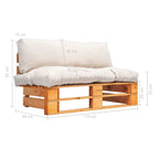 Outdoor-Sofa Paletten mit Kissen in Sandfarben Kiefernholz