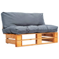 Outdoor-Sofa Paletten mit Kissen in Grau Kiefernholz