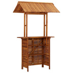 Outdoor-Bartisch mit Dach 113x106x217 cm Akazie Massivholz