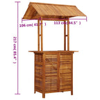 Outdoor-Bartisch mit Dach 113x106x217 cm Akazie Massivholz