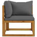 5-tlg. Garten-Lounge-Set mit Auflagen Massivholz Akazie